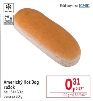 Americký Hot Dog rožok