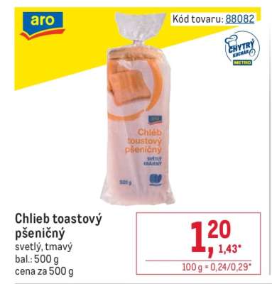 Chlieb toastový pšeničný