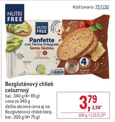 Bezgluténový chlieb celozrnný