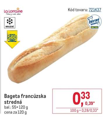 Bageta francúzska stredná