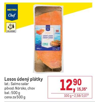 Losos údený plátky