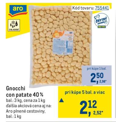 Gnocchi con patate 40 %