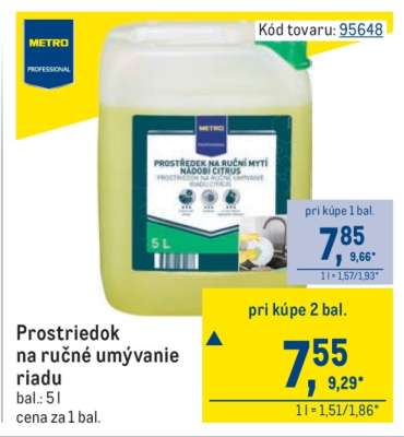 Prostriedok na ručné umývanie riadu