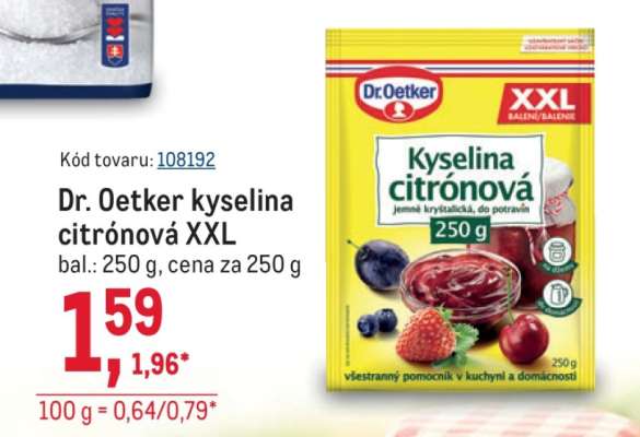 Dr. Oetker Kyselina Citronová XXL