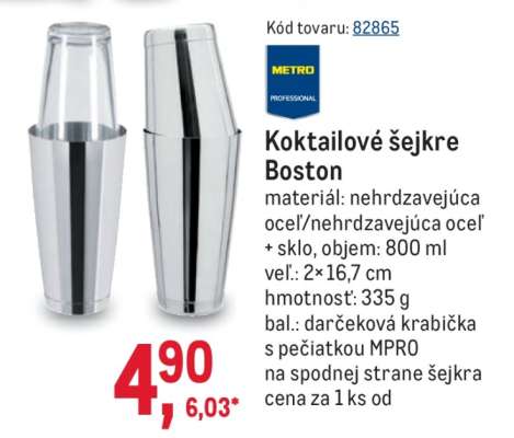 Koktailové šejkre Boston