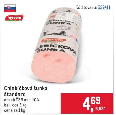 Chlebíčková šunka štandard