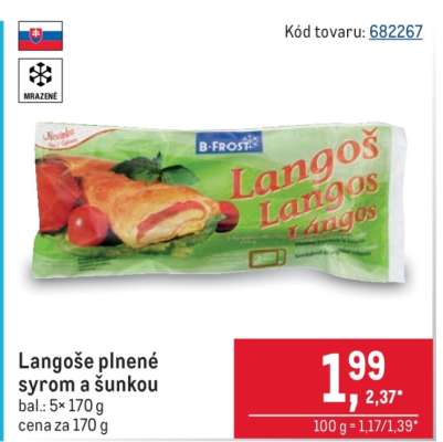 Langoše plnené syrom a šunkou