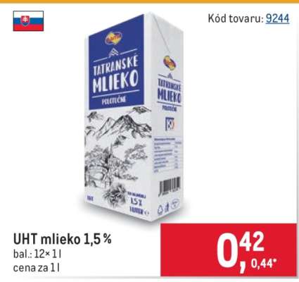 UHT mlieko 1,5 %