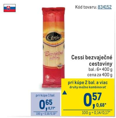Cessi bezvaječné cestoviny