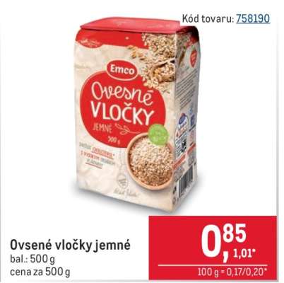 Ovsené vločky jemné