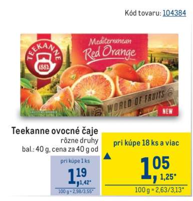 Teekanne ovocné čaje