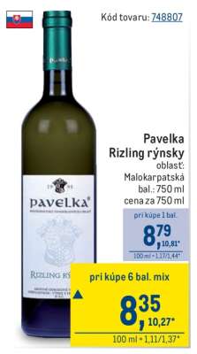 Pavelka Rizling rýnsky