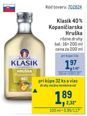 Klasik 40 % Kopaničiarska hruška