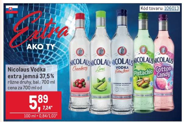 Nicolaus vodka extra jemná 37,5 %