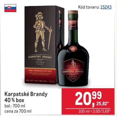 Karpatské Brandy 40 % box