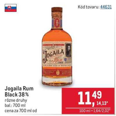 Jogaila Rum Black 38 %