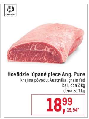 Hovädzie lúpané plece Ang. Pure