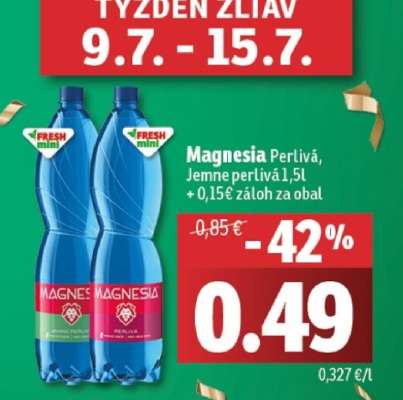 Magnesia Perlivá, Jemne perlivá 1,5l