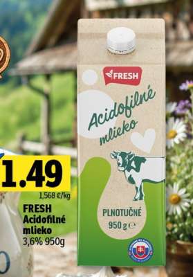 FRESH Acidofilné mlieko