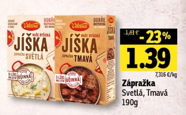 Záprážka Světlá, Tmavá 190g