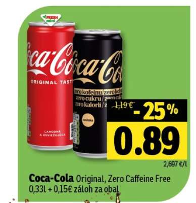 Coca-Cola Original, Zero Caffeine free