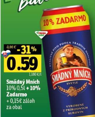 Smädný Mních 10% 0,5l + 10% Zadarmo