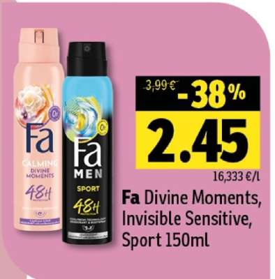 Fa Divine Moments, Invisible Sensitive, Sport 150ml