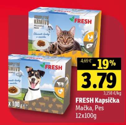 FRESH Kapsička Mačka, Pes 12x100g