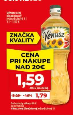 Vénusz olej Slnečnicový jednodruhový 1 l