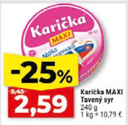 KARIČKA MAXI Tavený syr