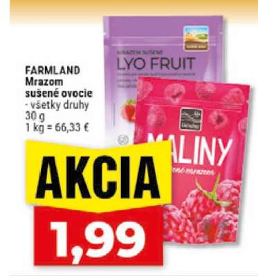 FARMLAND Mrazom sušené ovocie