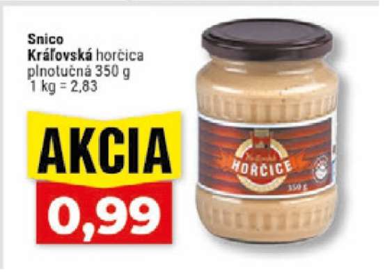 Snico Kráľovská horčica plnotučná 350 g