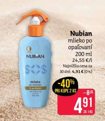 Nubian mlieko po opaľovaní 200 ml