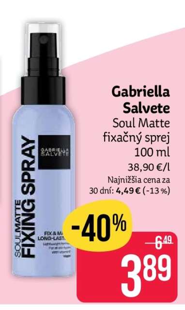 Gabriella Salvete Soul Matte fixačný sprej 100 ml