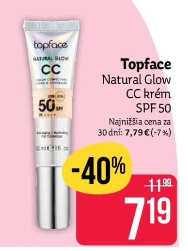 Topface Natural Glow CC krém SPF 50