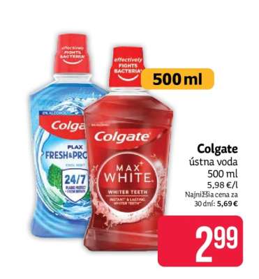 Colgate ústna voda 500 ml