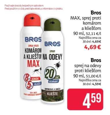 Bros sprej na odevy proti kliešťom