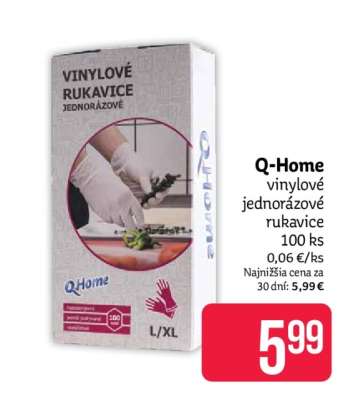 Q-Home vinylové jednorázové rukavice 100 ks