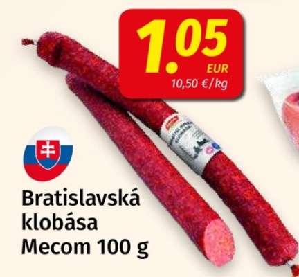 Bratislavská klobása Mecom 100 g