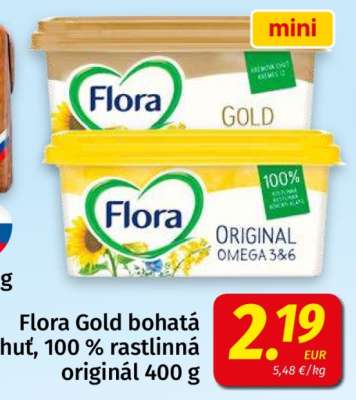 Flora Gold bohatá chuť, 100 % rastlinná originál 400 g