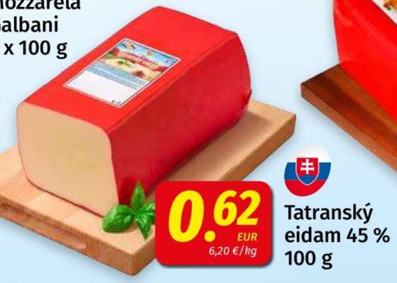 Tatranský eidam 45 % 100 g