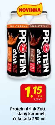 Protein drink Zott slaný karamel, čokoláda 250 ml