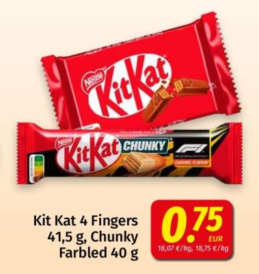 Kit Kat 4 Fingers 41,5 g, Chunky Farbled 40 g