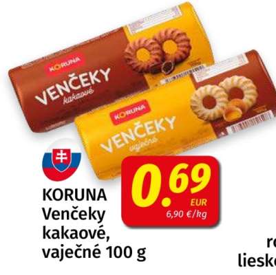 KORUNA Venčeky kakaové, vaječné 100 g