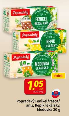 Popradský Fenikel/rasca/aníz, Repík lekársky, Medovka 30 g