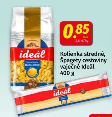 Kolienka stredné, Špagety cestoviny vaječné Ideál 400 g