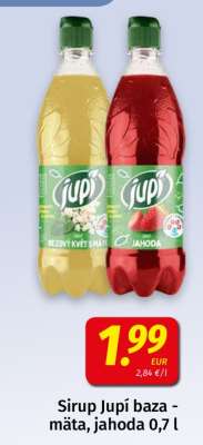 Sirup Jupí baza - mäta, jahoda 0,7 l