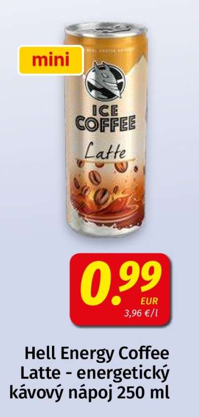 Hell Energy Coffee Latte - energetický kávový nápoj 250 ml