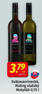 Svätovavrinecké, Rizling vlašský Matyšák 0,75 l