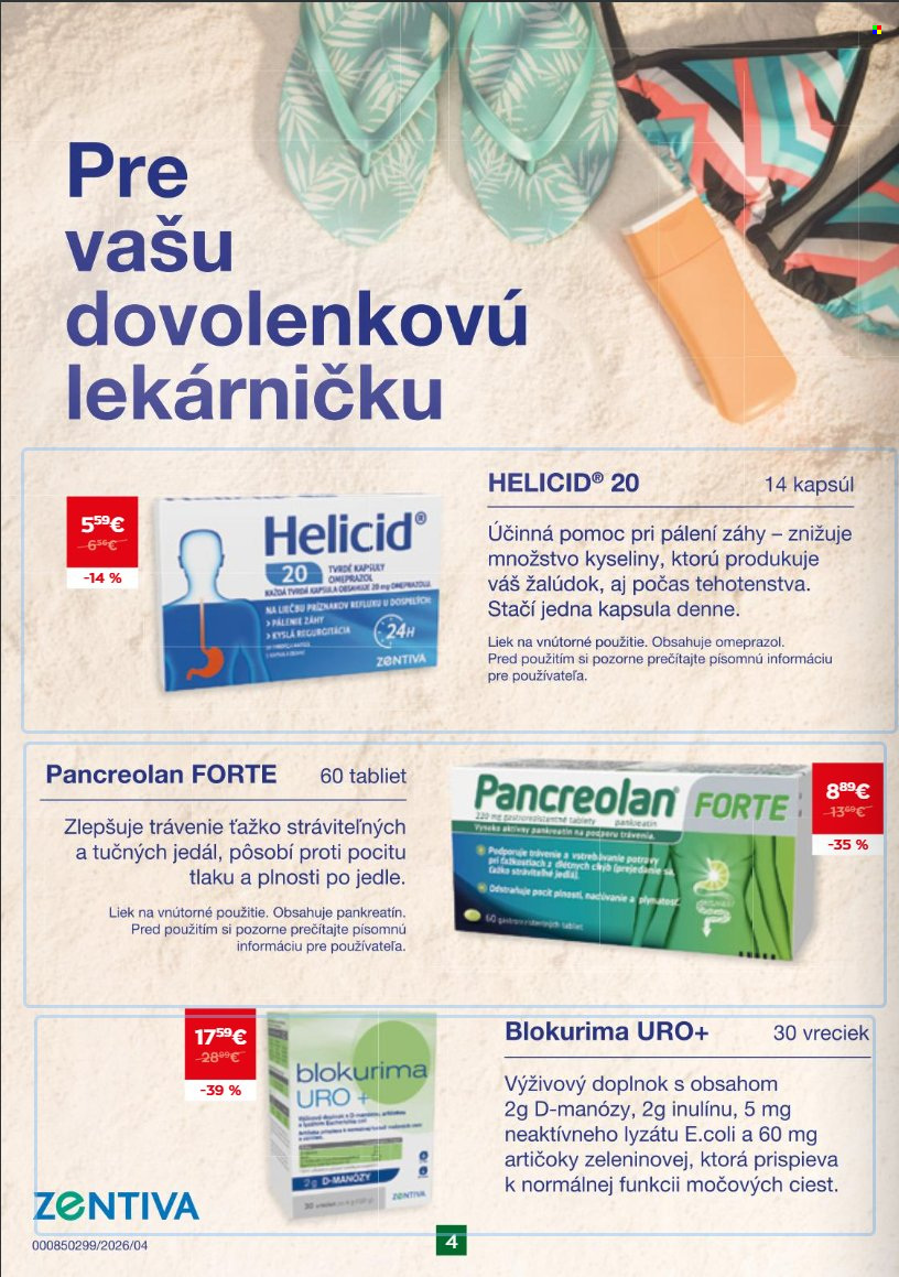 Leták Schneider Lekáreň - 1.7.2026 - 31.8.2026. Strana 4